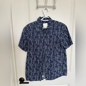 American Eagle Outfitters Blue Casual Button Down Shirt